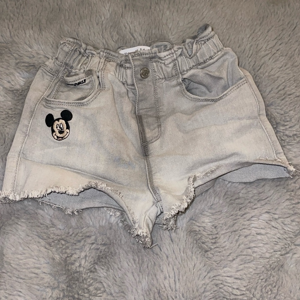 Zara Disney Paper Bag shorts Sz 3/4Y Mickey Mouse